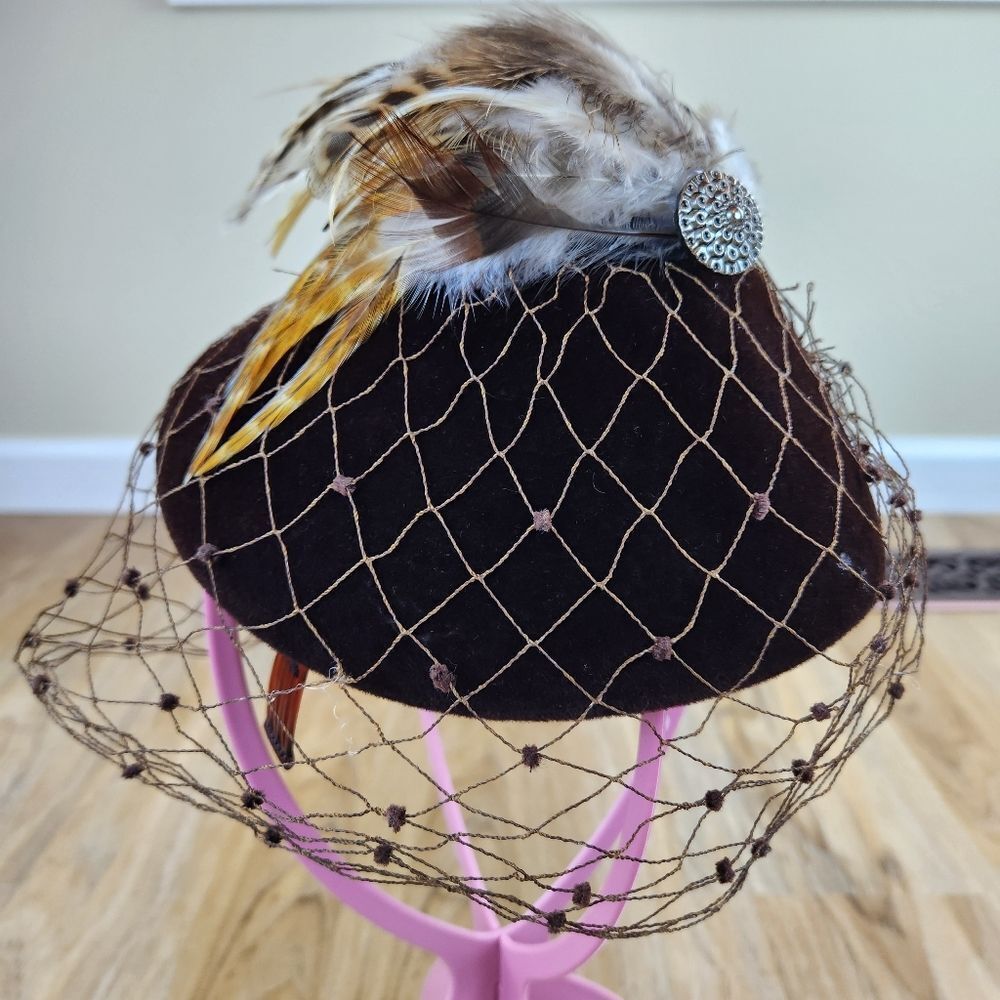 🔹️Vintage Jan Leslie Jacomet French Handmade Fascinator Hat - Picture 5 of 16